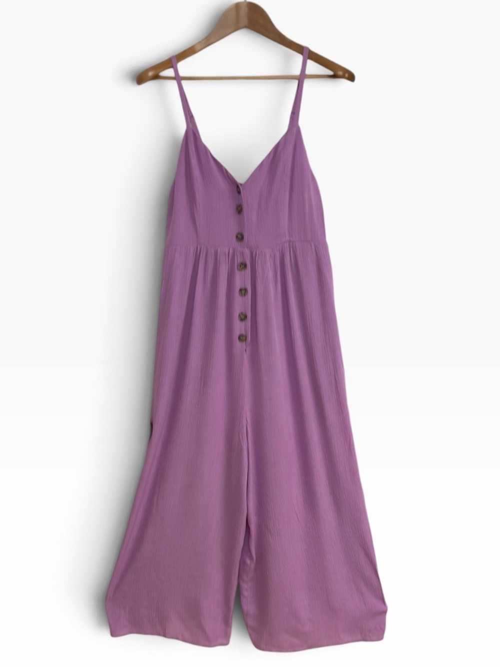 Mustard Seed Womens Small Lilac Purple Wide Leg Button Front Jumpsuit NWT Casual